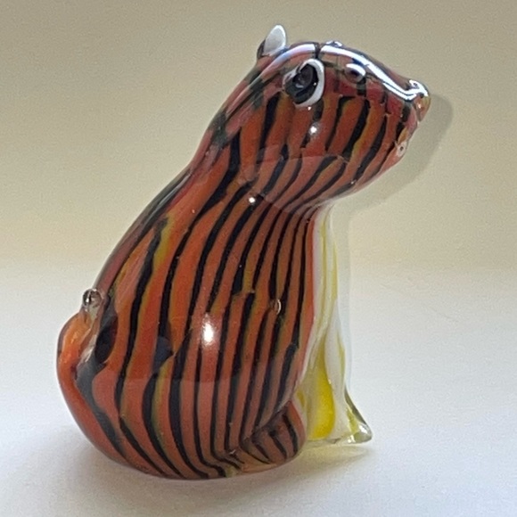 Hand Blown Glass Tiger Figurine - Picture 4 of 8